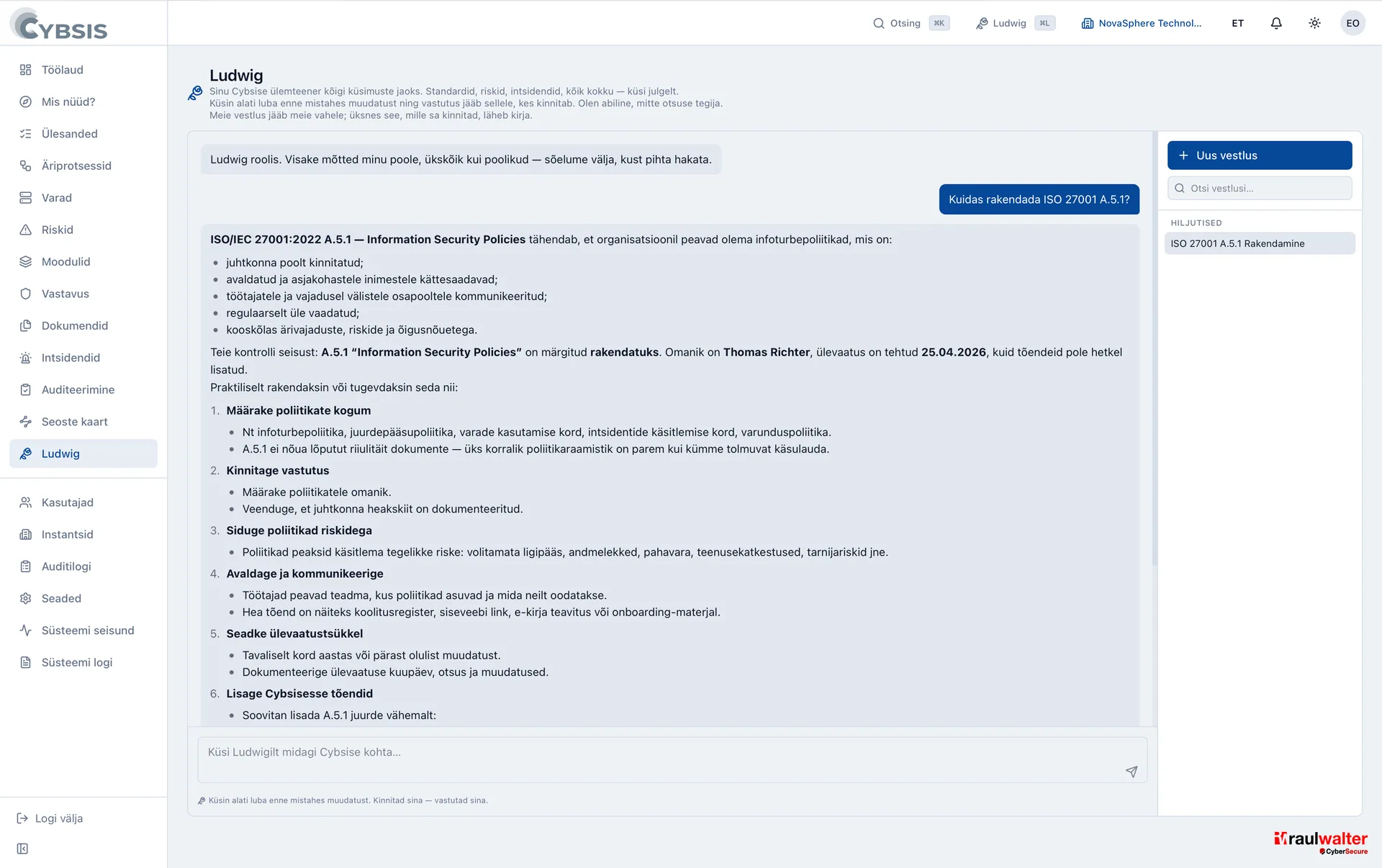 Ludwig — AI-põhine turvaspetsialist — Cybsis 2.0